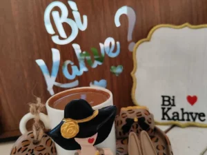 Leopar Desen Kahve Fincan Seti