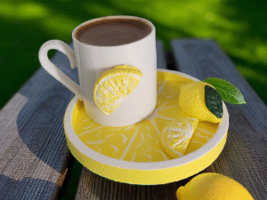 Alternative view of Limon Desenli El Yapımı Türk Kahvesi Fincan Takımı – 1 Kişilik