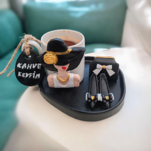 Alternative view of “Zarafetin Kahve Hali – Siyah Aşkına  Taş Tozu Fincan Seti” (1 kişilik )