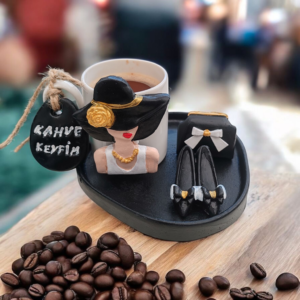 “Zarafetin Kahve Hali – Siyah Aşkına  Taş Tozu Fincan Seti” (1 kişilik )