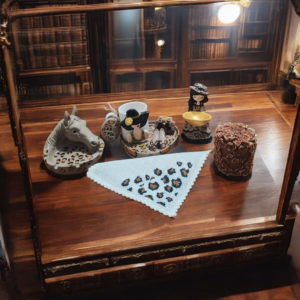 Leopar Desenli Kadın Figürlü 1 Kişilik hediye seti