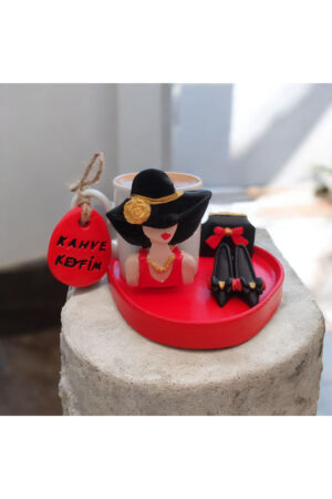 Zarafetin Kahve Hali – klırmızı aşkına (Taş Tozu Fincan Seti) 1 kişilik