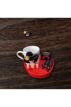 Alternative view of Zarafetin Kahve Hali – klırmızı aşkına (Taş Tozu Fincan Seti) 1 kişilik