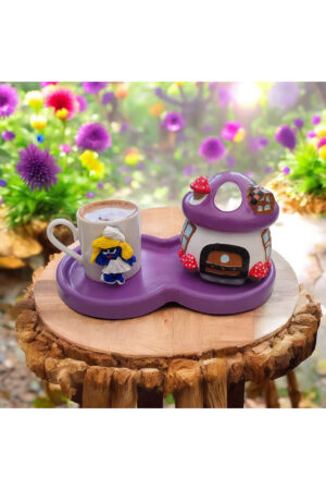 Alternative view of Şirine Temalı Taş Tozu Fincan & Kokulu Mum Seti 1 KİŞİLİK