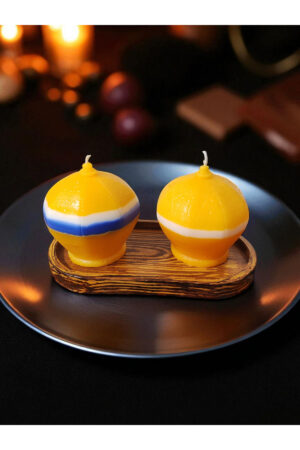 Kapadokya BALONU Mum Seti ve Doğal Taş Tozu Tabak | Dekoratif & Şık (2 li mum seti)