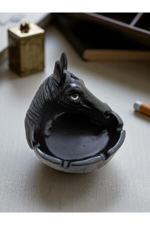 "At Başlı Şık Tasarım Küllük – Taş Tozundan Dekoratif El Yapımı"