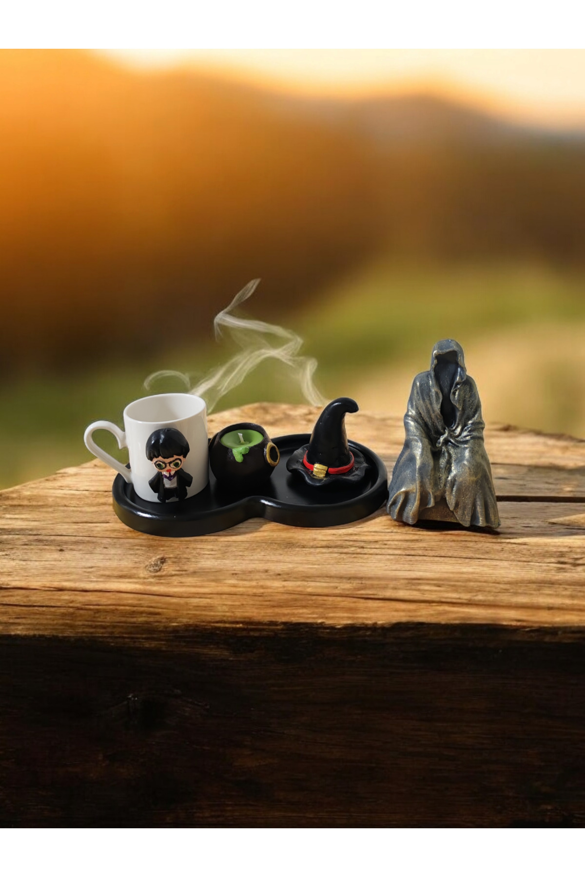 Harry Potter Temalı Büyülü -Türk kahvesi ve Mum Seti-