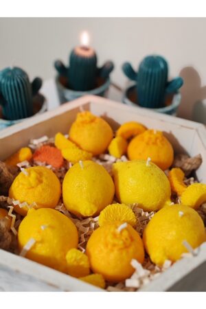 Limon Görünümlü Mum (3 lü set)