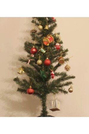 Yılbaşı Çam Ağacı Süsü Seti – Kırmızı & Altın Renkli 17 Lİ BÜYÜK BOY