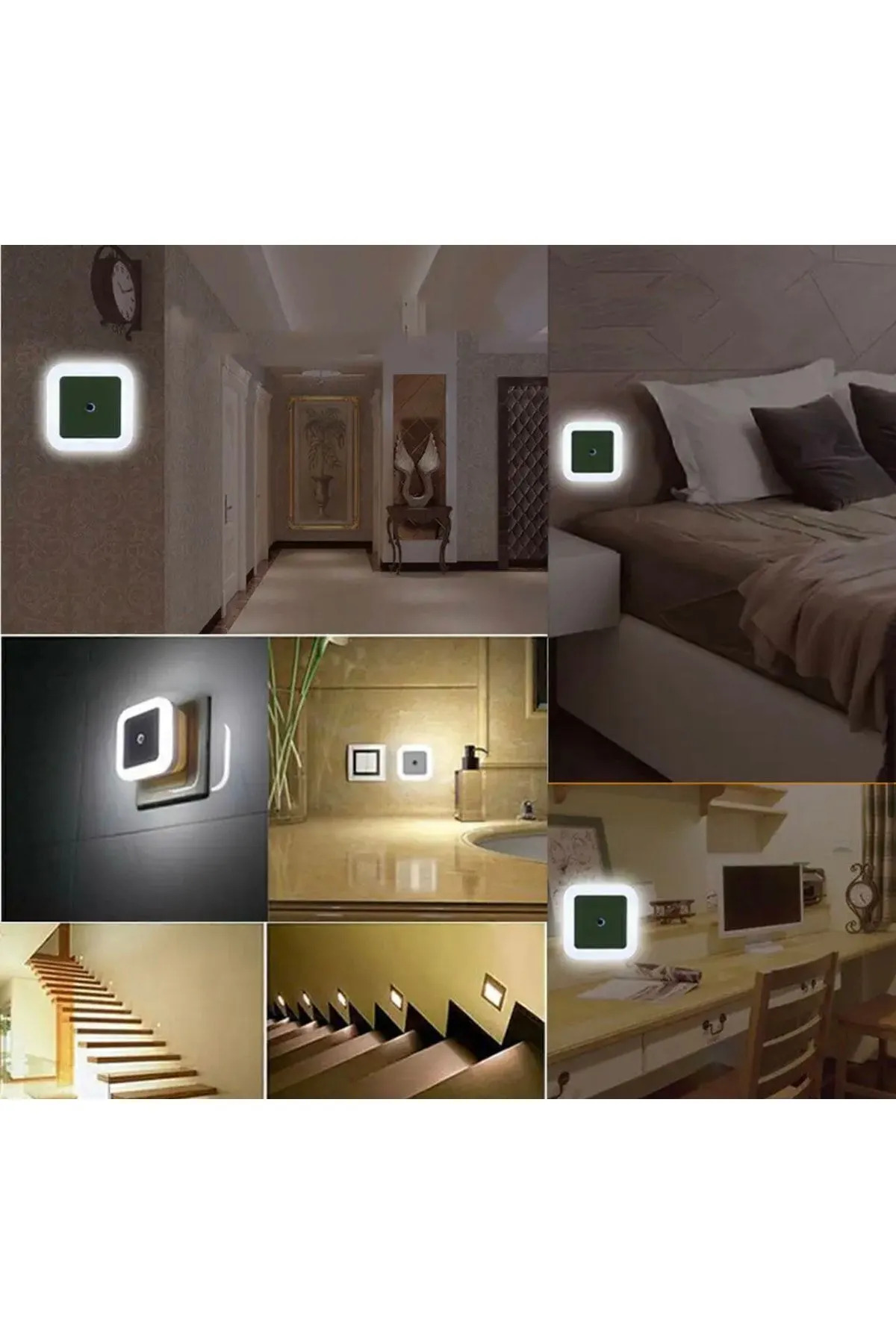 Ct-9500 Priz Sistemli Fotoselli Ledli Sensörlü Gece lambası Beyaz Işık - Görsel 4