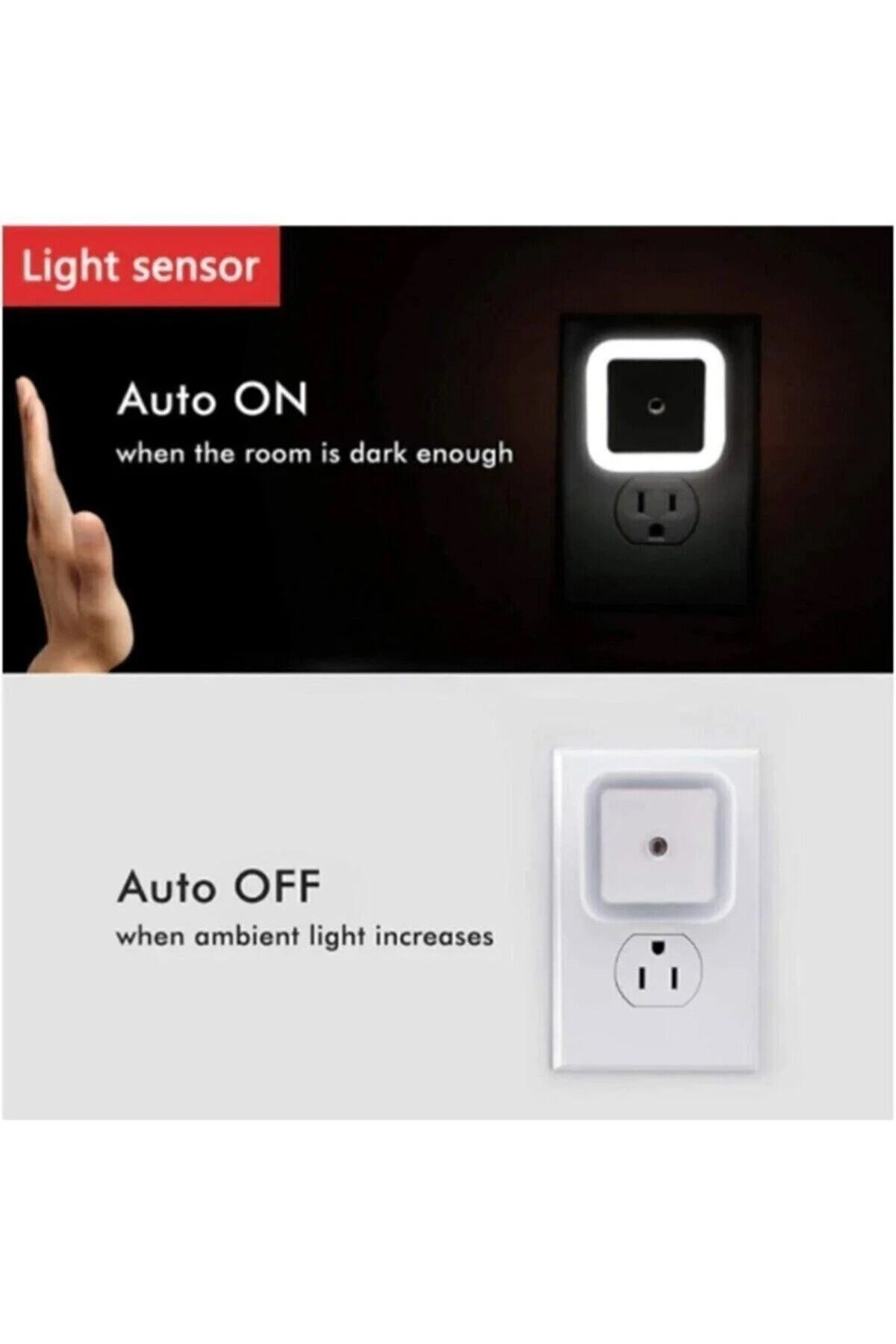 Ct-9500B Fotoselli Led Gece Lambası Beyaz - Görsel 3