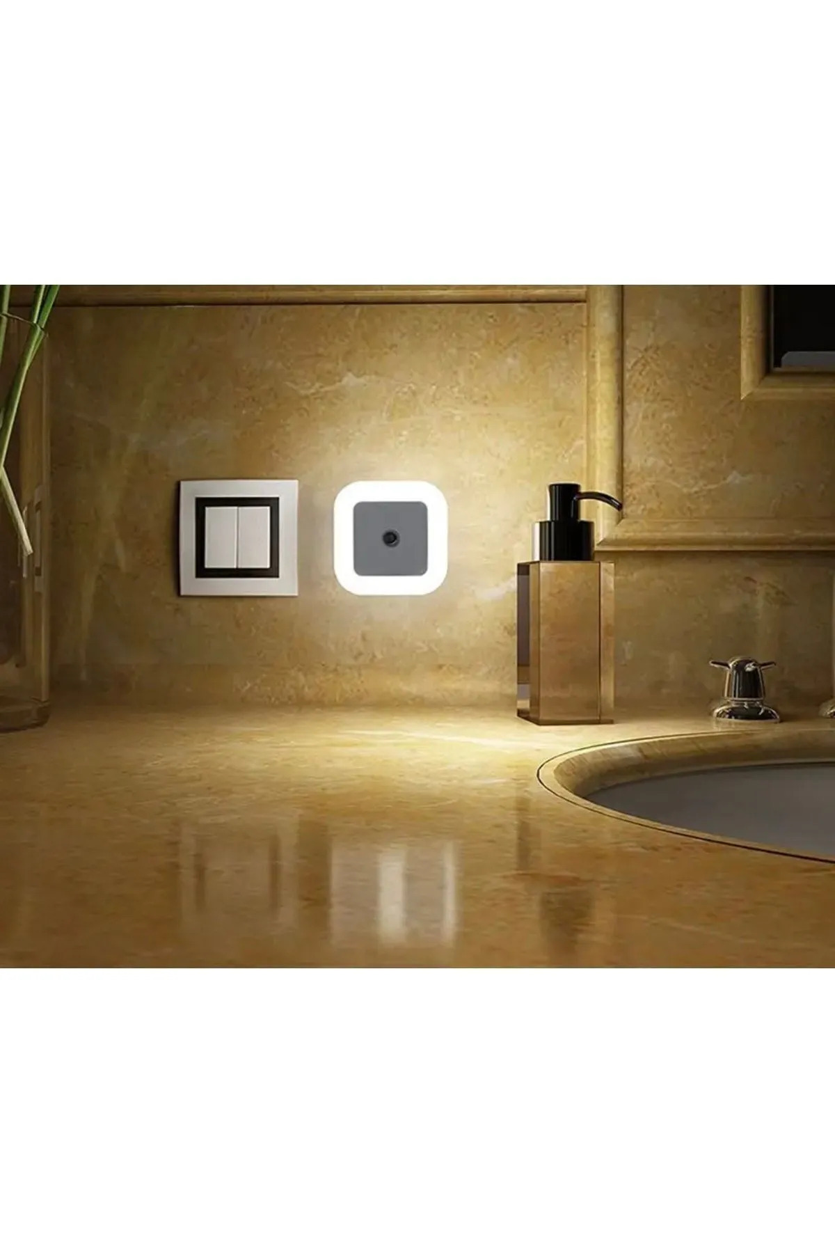 Ct-9500 Priz Sistemli Fotoselli Ledli Sensörlü Gece lambası Beyaz Işık - Görsel 4