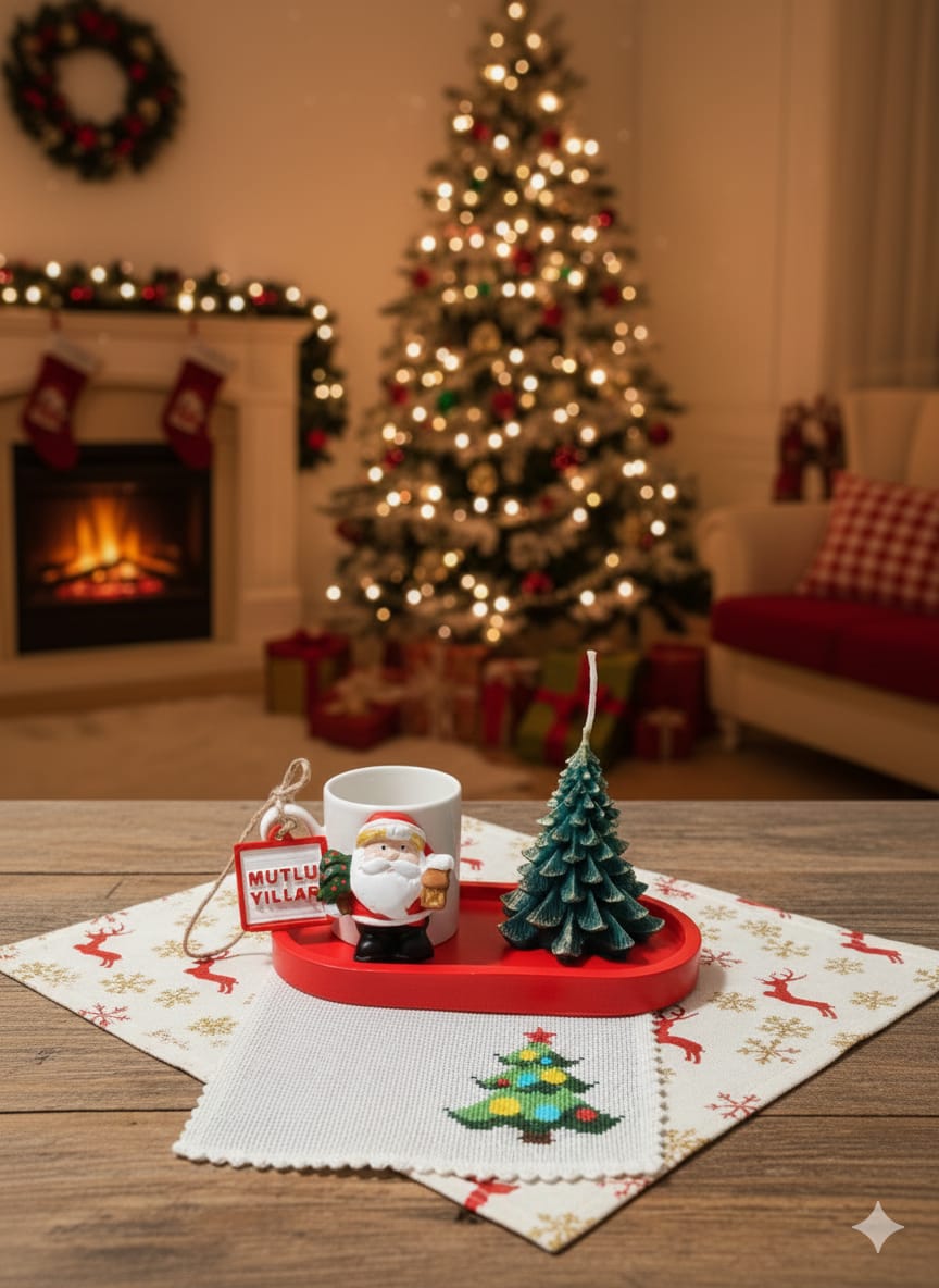 Noel Baba figürlü kahve fincanı